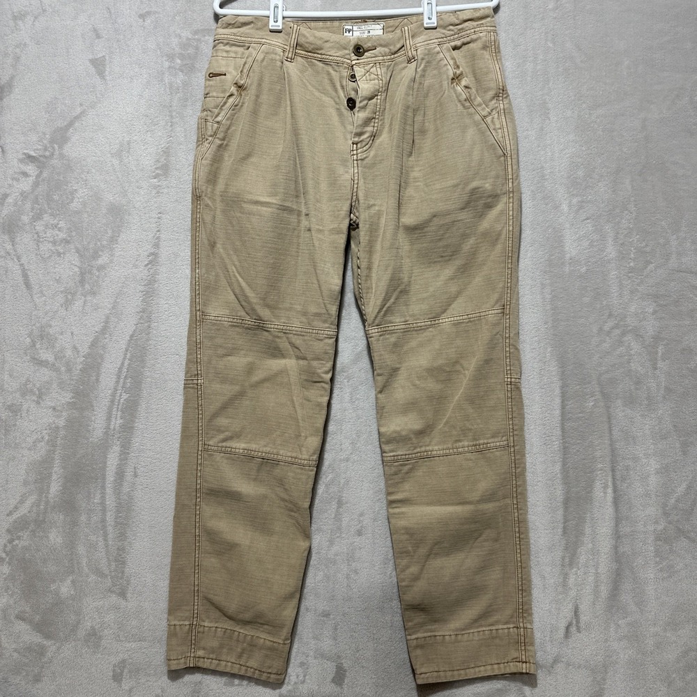 Free‎ People Utility Boyfriend Pants Double Knee Canvas Twill Fatigue Size 28